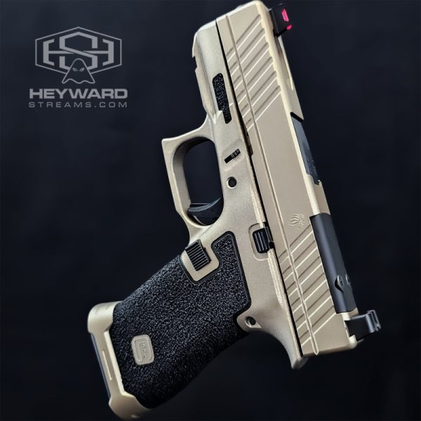 Custom Glock 43x, FX Silver Cerakote, Stippled