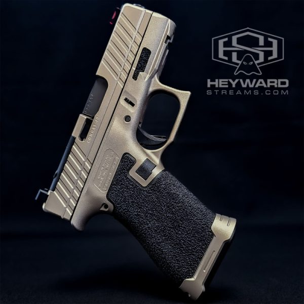 Custom Glock 43x, FX Silver Cerakote, Stippled - Image 2