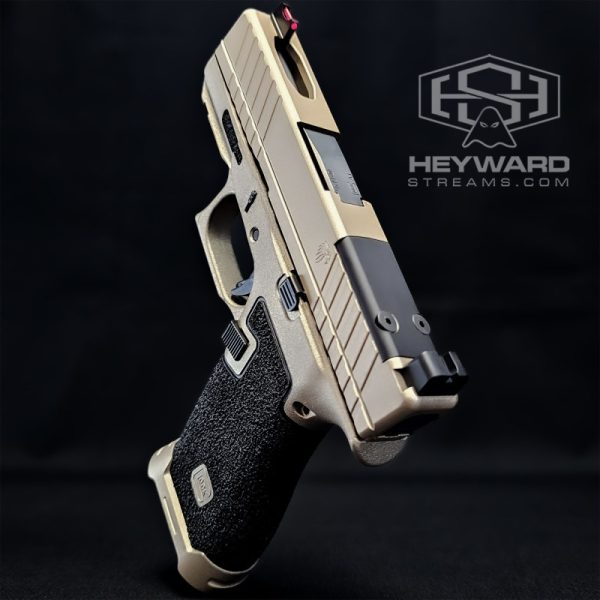 Custom Glock 43x, FX Silver Cerakote, Stippled - Image 3