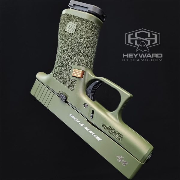 Custom GLOCK 43x, OD GREEN Cerakote, Stippled - Image 4