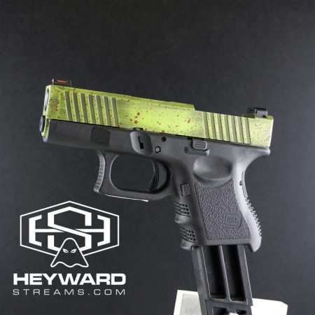 Customized Glock 26 Gen 3, Zombie Green Slide