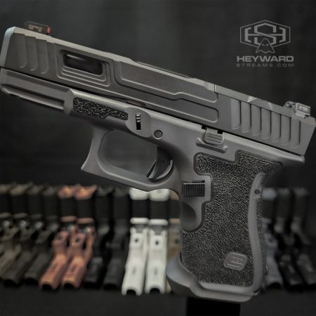 Custom Glock 19 Gen5, Stippled, HS-B00 Slide, Sniper Grey Cerakote Finish