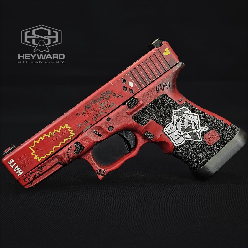 Custom Glock 19 Gen 3 – Unique Harley Quinn Design, Grip-Work, 9mm