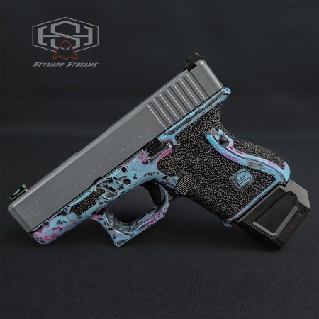 Custom Glock 26 Gen3 , Hand-Stippling, Cotton-Candy Cerakote, 9mm Subcompact