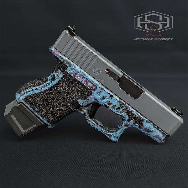 Custom Glock 26 Gen3 , Hand-Stippling, Cotton-Candy Cerakote, 9mm Subcompact - Image 5