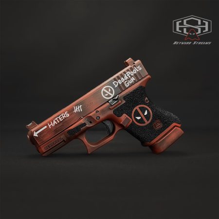 Custom Glock 30 Gen4 – Deadpool Edition | Hand-Stippled | Red Battleworn Complete Gun Cerakote | .45 ACP