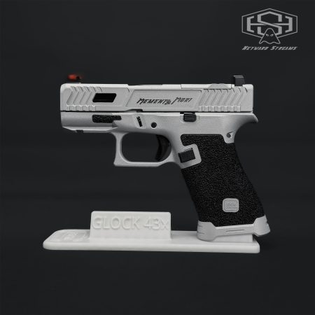 Custom Glock 43X 9mm – OEM Slide Cut | RMR Ready | Crushed Silver Cerakote