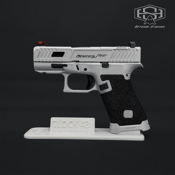Custom Glock 43X 9mm – OEM Slide Cut | RMR Ready | Crushed Silver Cerakote